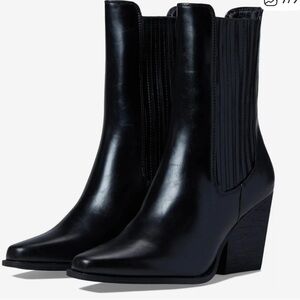 Chinese Laundry Sleek Black Heeled Boots for Women Size 10.